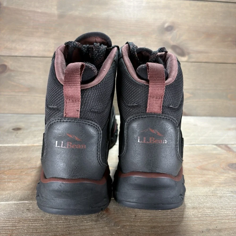 ll bean snowfield mens size 8 shoes black leather waterproof snow boots